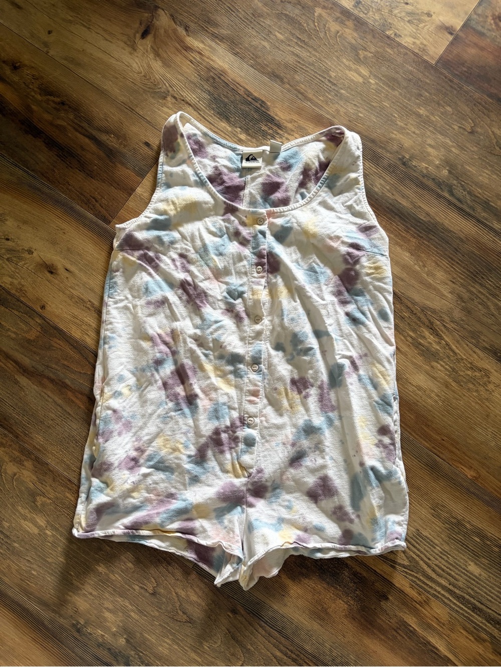 Quiksilver White Pastel Tie-Dye Sleeveless Romper